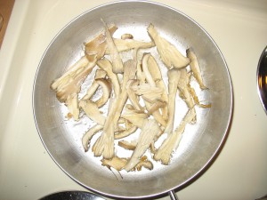 Oysters frying in oil